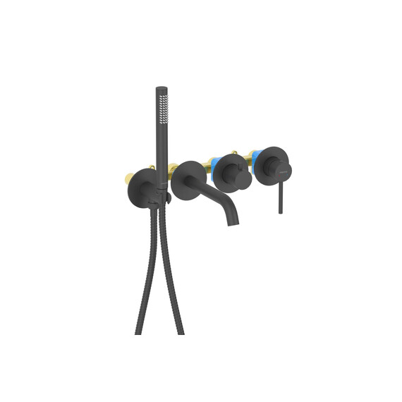 Смеситель для ванны Aquatek Европа AQ1344MB (со скрытой частью) чёрный матовый фото 2