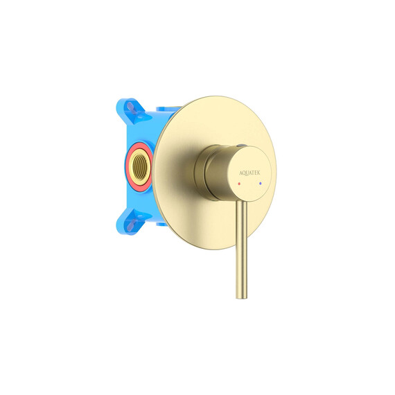 Смеситель для душа Aquatek Европа AQ1366BG (со скрытой частью) золото шлифованное фото 