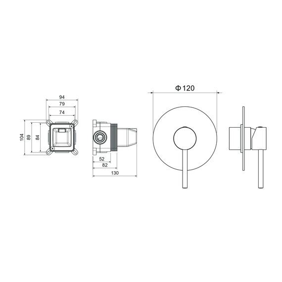 Смеситель для душа Aquatek Европа AQ1366BG (со скрытой частью) золото шлифованное фото 4