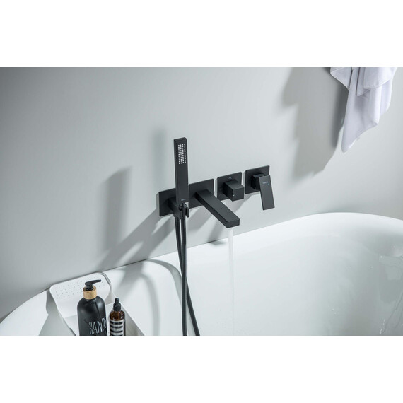 Смеситель для ванны Aquatek Либра AQ1644MB (со скрытой частью) чёрный матовый фото 3