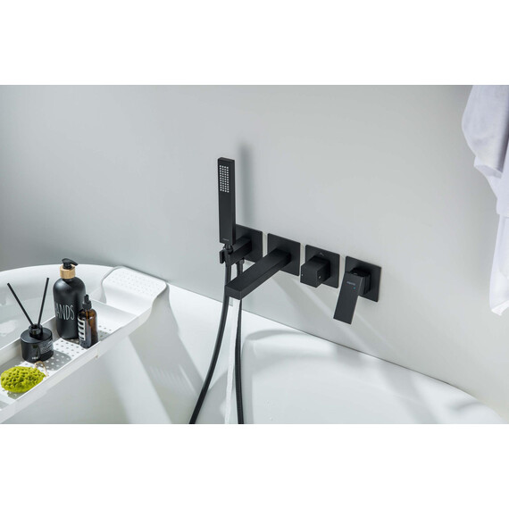 Смеситель для ванны Aquatek Либра AQ1644MB (со скрытой частью) чёрный матовый фото 4