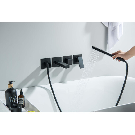 Смеситель для ванны Aquatek Либра AQ1644MB (со скрытой частью) чёрный матовый фото 6