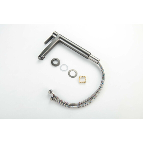 Смеситель для раковины высокий Aquatek Лугано AQ1704BGM, оружейная сталь фото 9