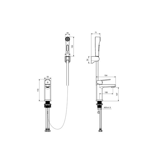 Смеситель для раковины с лейкой для биде Aquatek Лугано AQ1712CR фото 8