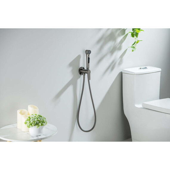 Набор для гигиенического душа Aquatek Лугано AQ1719BGM (со скрытой частью) оружейная сталь фото 2