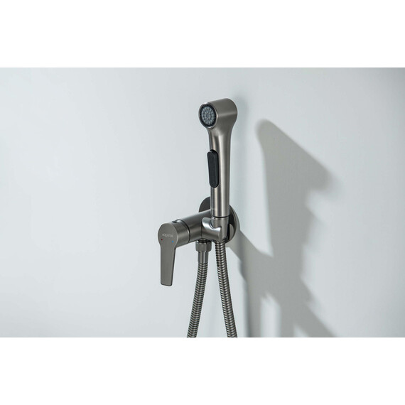 Набор для гигиенического душа Aquatek Лугано AQ1719BGM (со скрытой частью) оружейная сталь фото 3