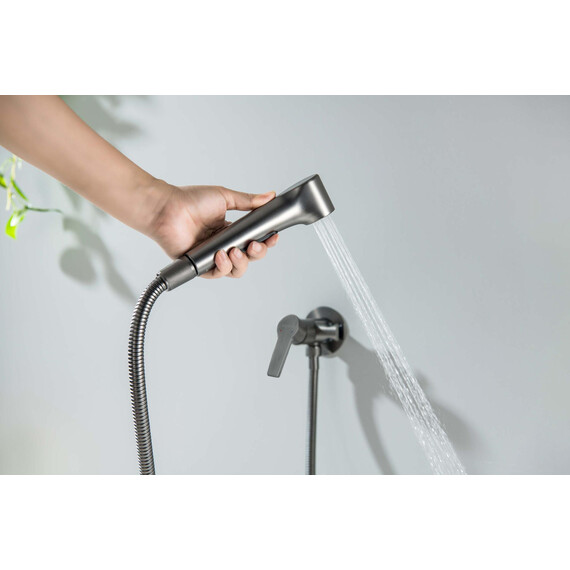 Набор для гигиенического душа Aquatek Лугано AQ1719BGM (со скрытой частью) оружейная сталь фото 4