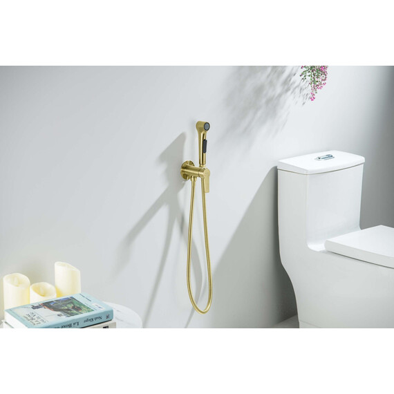 Набор для гигиенического душа Aquatek Лугано AQ1719BG (со скрытой частью) золото шлифованное фото 4