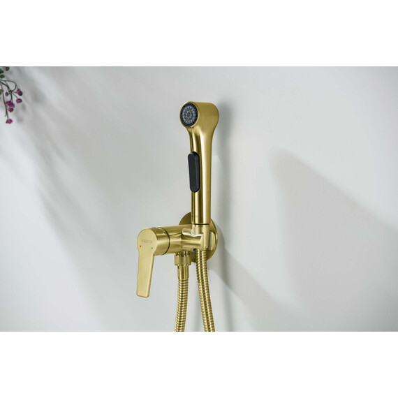 Набор для гигиенического душа Aquatek Лугано AQ1719BG (со скрытой частью) золото шлифованное фото 6