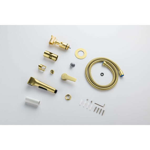 Набор для гигиенического душа Aquatek Лугано AQ1719BG (со скрытой частью) золото шлифованное фото 8