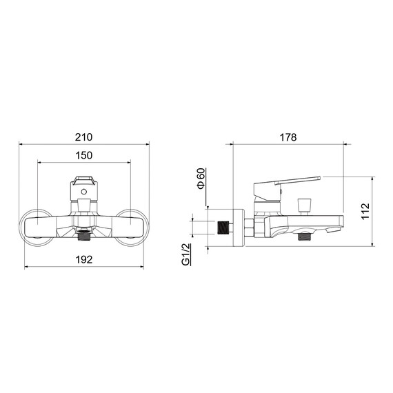 Набор смесителей 3 в 1 для ванны с коротким изливом Aquatek Лугано AQ1730CR фото 8
