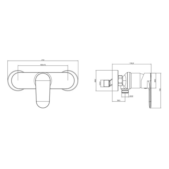 Набор смесителей 3 в 1 для душа Aquatek Ника AQ1831MB, чёрный матовый фото 10