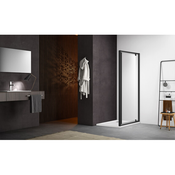 Душевая дверь Aquatek Ария 90 см AQ ARI PI 09020BL, чёрный матовый/прозрачное фото 3