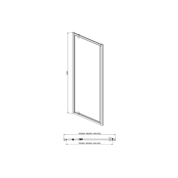 Душевая дверь Aquatek Ария 100 см AQ ARI PI 10020BL, чёрный матовый/прозрачное фото 4