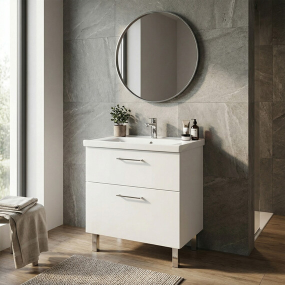 Тумба напольная с раковиной Azario Ника 70Н см CS00106461 (раковина Monte Neo 70) фото 12