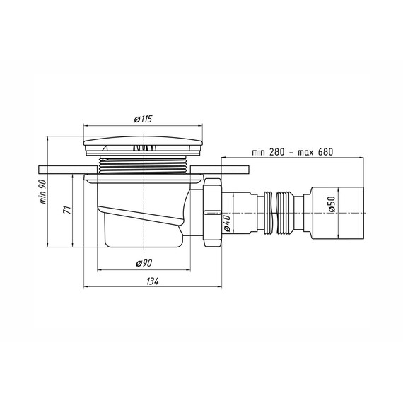 Сифон для душевого поддона Aquatek 90 мм Е325VALAQ, белый хром фото 3