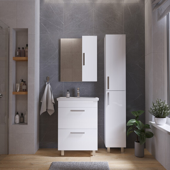 Тумба напольная с раковиной Grossman Нео 60 см 106028, белый фото 6