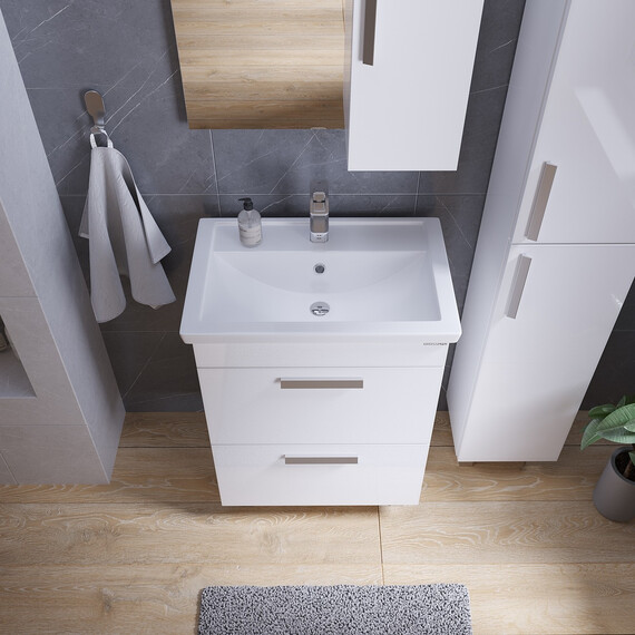 Тумба напольная с раковиной Grossman Нео 60 см 106028, белый фото 3