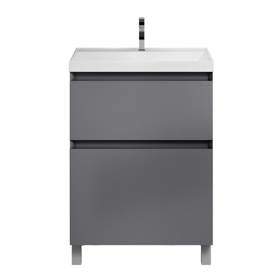 Тумба напольная с раковиной Grossman Меркадо 60 см 106071, графит матовая фото 4