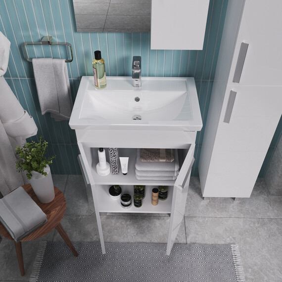 Тумба напольная с раковиной Grossman Нео 70 см 107013, белый фото 5