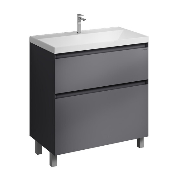 Тумба напольная с раковиной Grossman Меркадо 80 см 108075, графит матовая фото 2