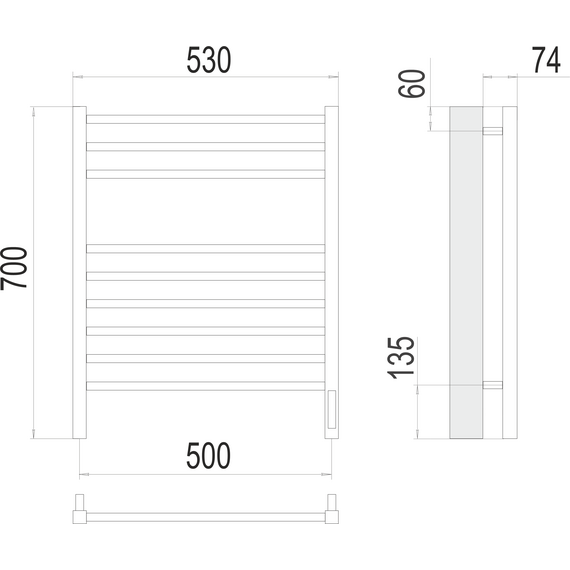 Полотенцесушитель электрический Terminus Сицилия П9 500x700 мм 4670078526311 фото 3