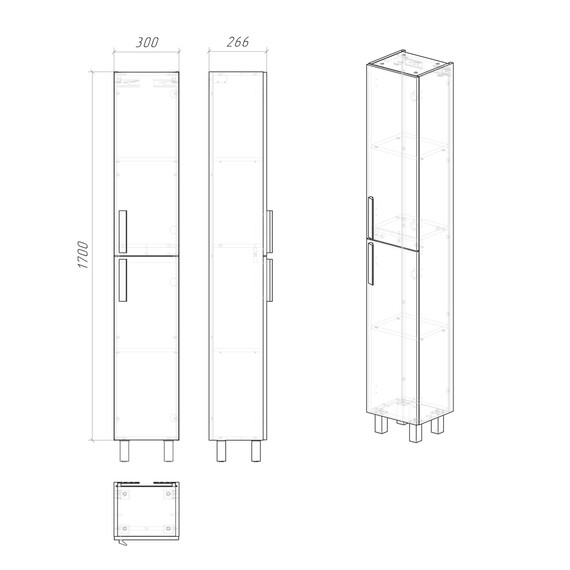 Пенал напольный Grossman Нео 30 см 303042-1K, белый фото 5