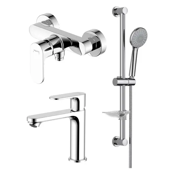 Набор смесителей 3 в 1 для душа Aquatek Альфа AQ1931CR фото 