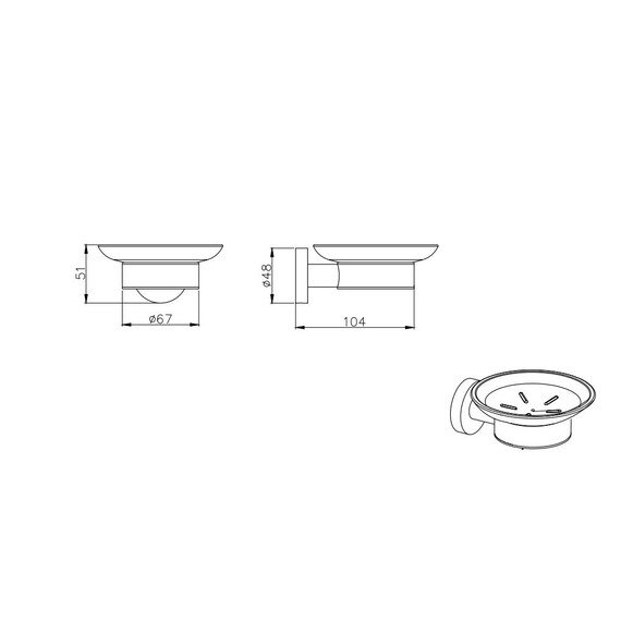 Мыльница Aquatek Вега AQ4003BGM, цвет оружейная сталь фото 2