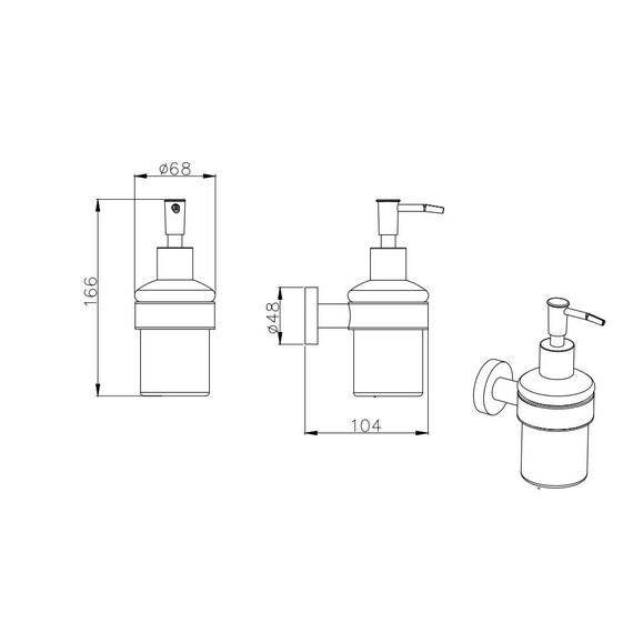 Дозатор для жидкого мыла Aquatek Вега AQ4005BGM, цвет оружейная сталь фото 2