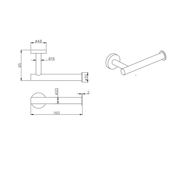 Держатель для туалетной бумаги Aquatek Вега AQ4008BGM, цвет оружейная сталь фото 2