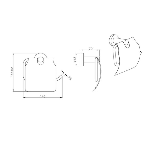 Держатель для туалетной бумаги Aquatek Вега AQ4009BGM, цвет оружейная сталь фото 2