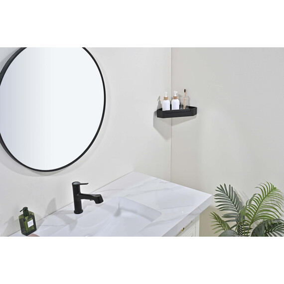 Полка угловая со стеклоочистителем Aquatek AQ4976MB, цвет чёрный матовый фото 12