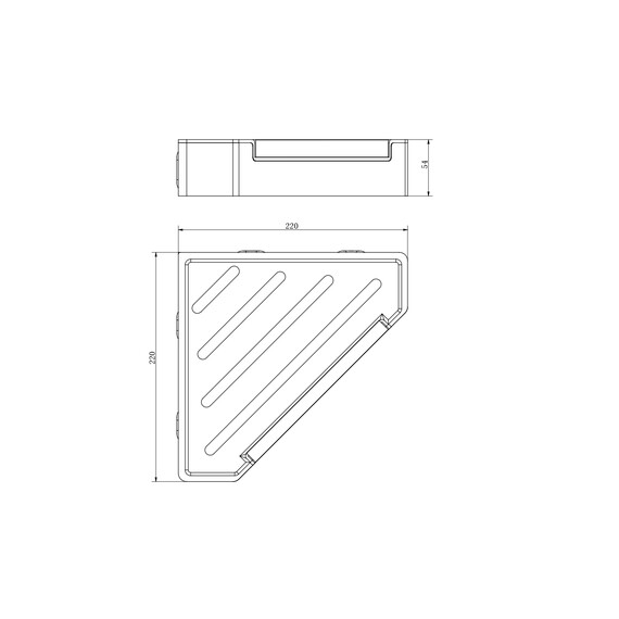 Полка угловая со стеклоочистителем Aquatek AQ4976MB, цвет чёрный матовый фото 13