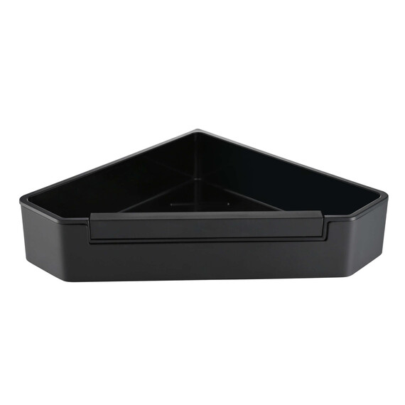 Полка угловая со стеклоочистителем Aquatek AQ4976MB, цвет чёрный матовый фото 