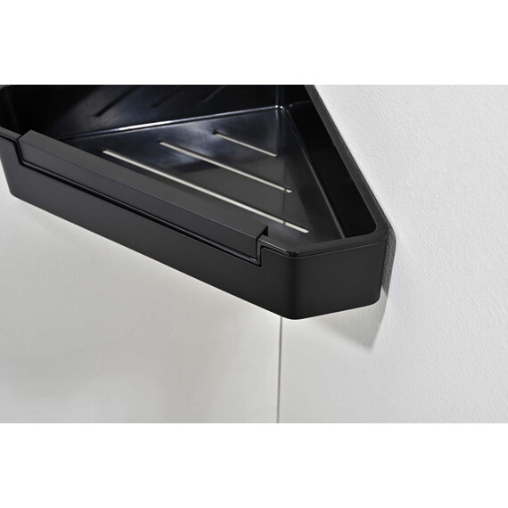 Полка угловая со стеклоочистителем Aquatek AQ4976MB, цвет чёрный матовый фото 4