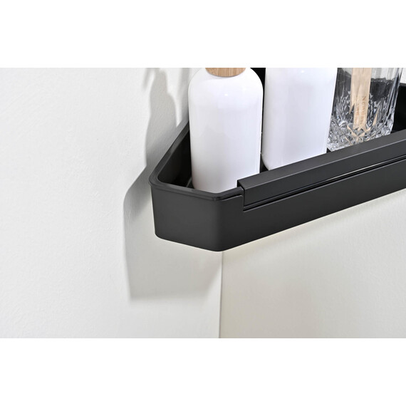 Полка угловая со стеклоочистителем Aquatek AQ4976MB, цвет чёрный матовый фото 8