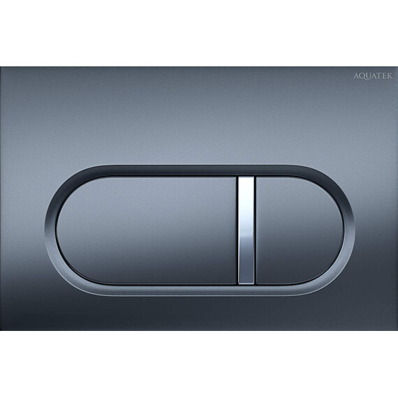 Кнопка смыва Aquatek KDI-0000050, оружейная сталь матовая фото 