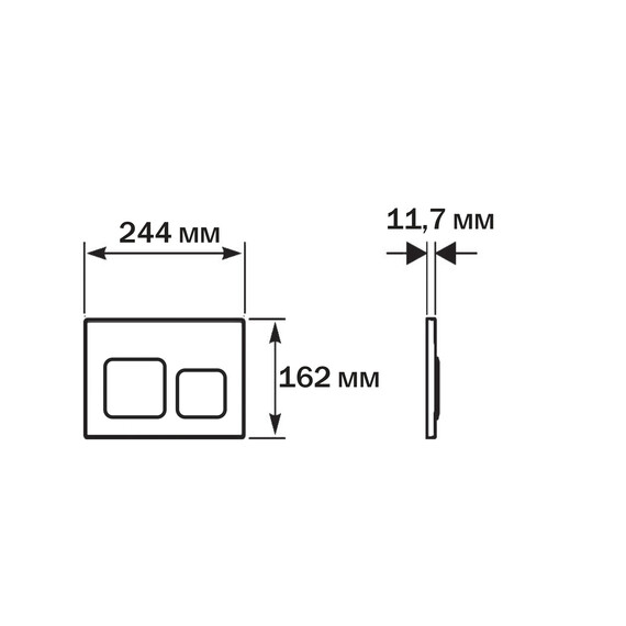 Кнопка смыва Aquatek KDI-0000058, хром матовый фото 3