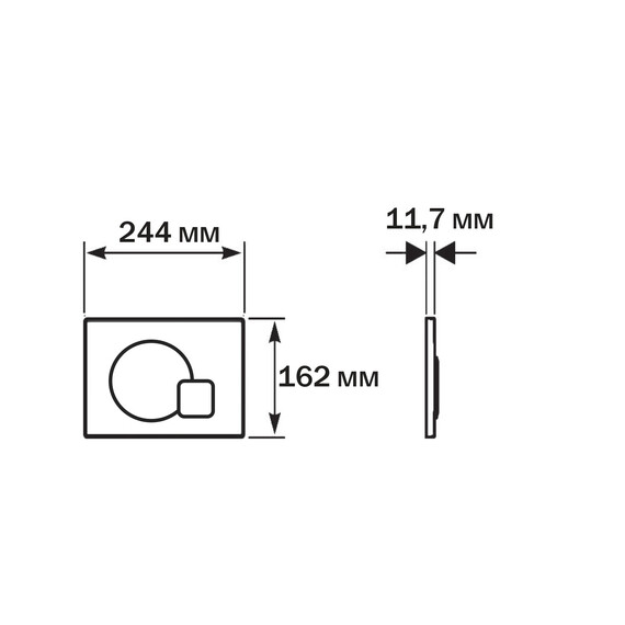 Кнопка смыва Aquatek KDI-0000068, хром матовый фото 4