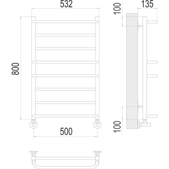 Полотенцесушитель водяной Terminus Евромикс П8 500x800 мм 4670078530165 фото 3