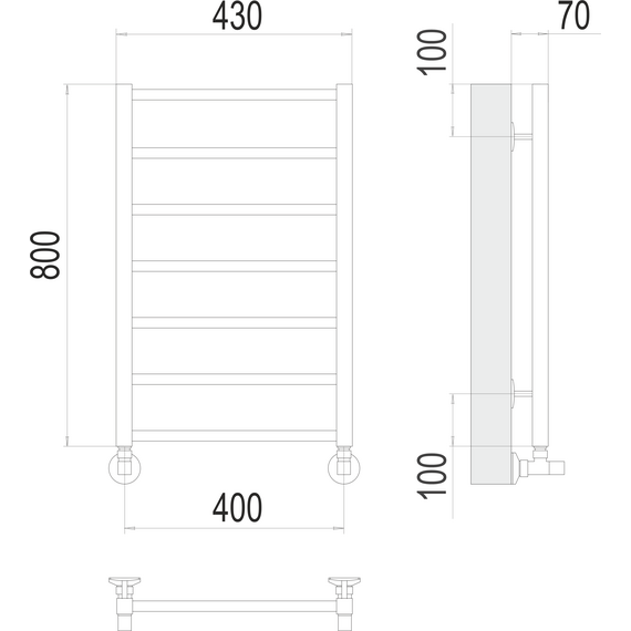 Полотенцесушитель водяной Terminus Контур П7 400x800 мм 4670078529640 фото 3