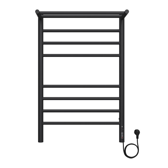 Полотенцесушитель электрический Terminus Аврора с полкой П8 500x800 мм 4670078556974, чёрный матовый фото 2
