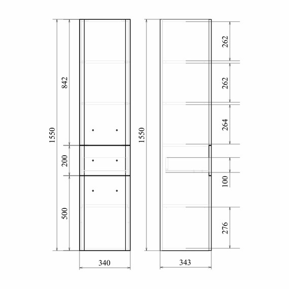 Пенал подвесной Mirsant Fuji 35 см R, белый фото 5
