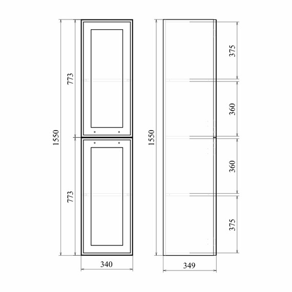 Пенал подвесной Mirsant Адель 35 см (универсальный) белый фото 6