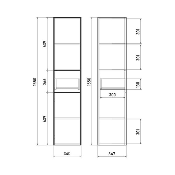 Пенал подвесной Mirsant Ultra 35 см (универсальный) белый глянцевый фото 5