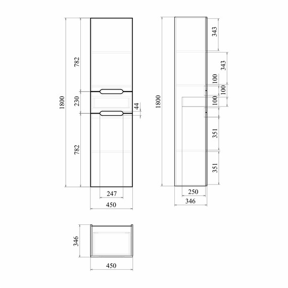 Пенал напольный Mirsant Soho 45 см (универсальный) белый фото 3