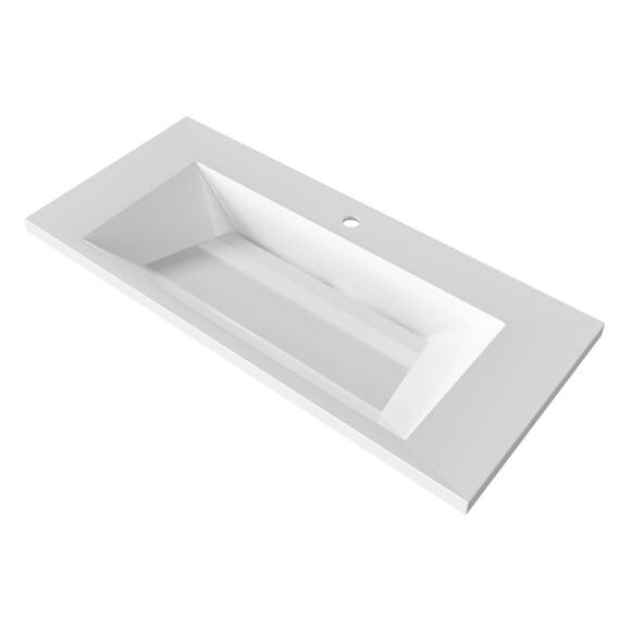 Тумба подвесная с раковиной Grossman Луксор 100 см 1010057, бежевый матовый фото 2