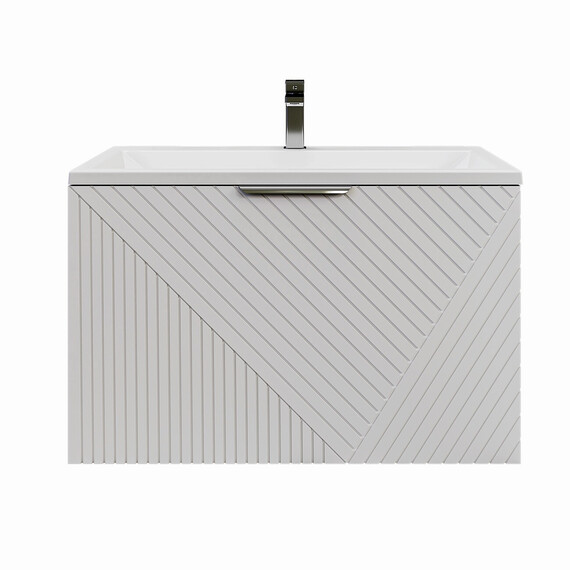 Тумба подвесная с раковиной Grossman Блисс 60 см 106044, белый матовый фото 3