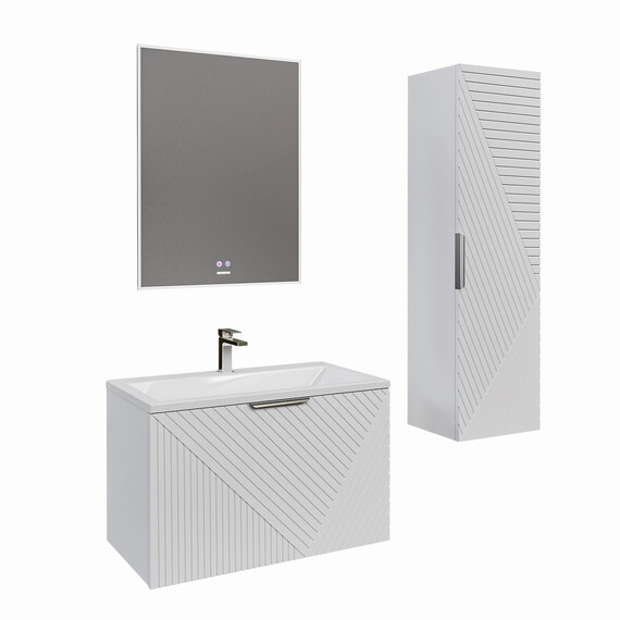 Тумба подвесная с раковиной Grossman Блисс 60 см 106044, белый матовый фото 8